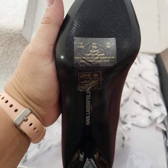 NIB Karl Lagerfeld Paris Kelsa Pointed Toe Heeled Bootie Ankle Boot WMNS  SZ 8.5 - Picture 4 of 6